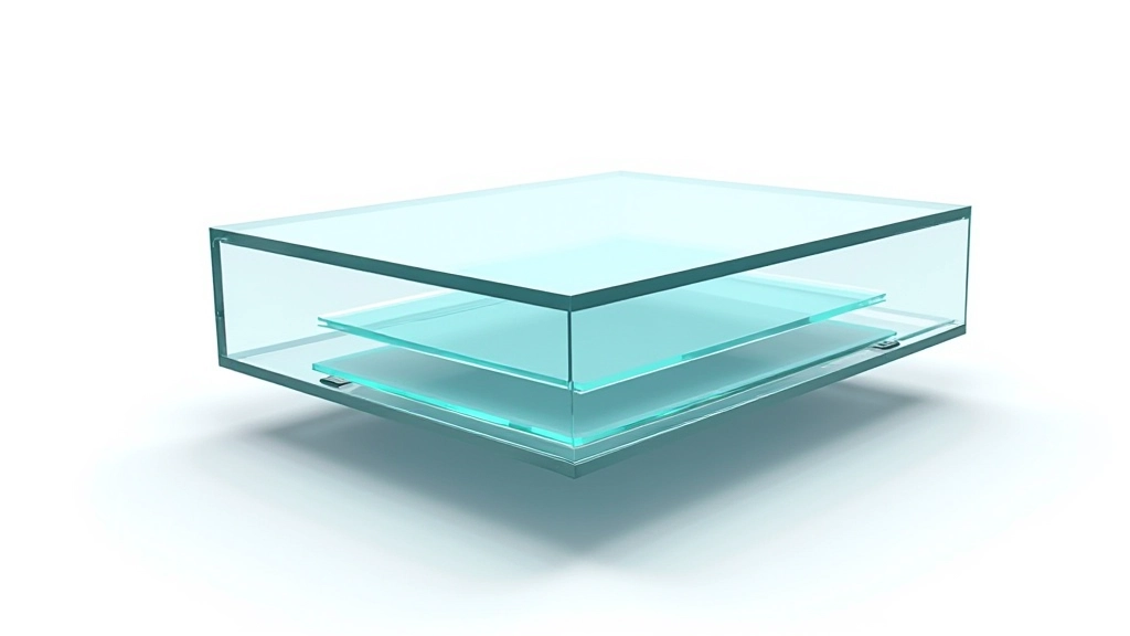 Cross-section of windscreen glass showing chip depth levels and structural impact zones